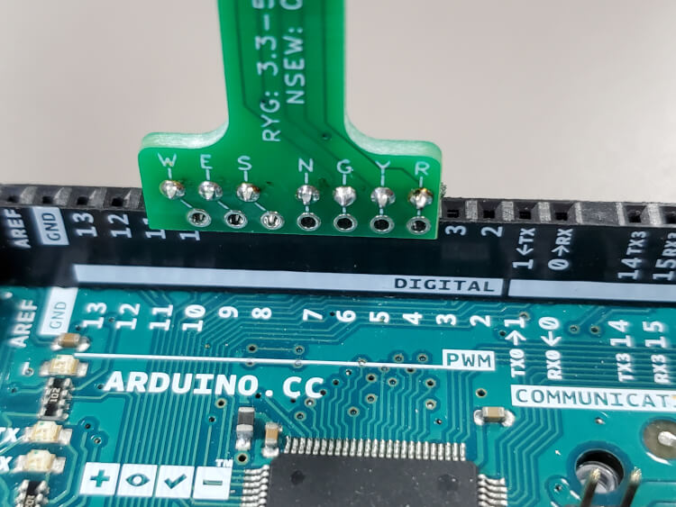 Header soldered on
